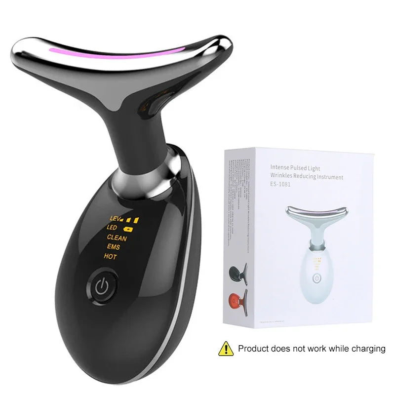 7 Colors Face Neck Massager Facial Lifting Device Skin Tightening Anti Wrinkle Vibration Machine Daily Skin Care Beauty Tools