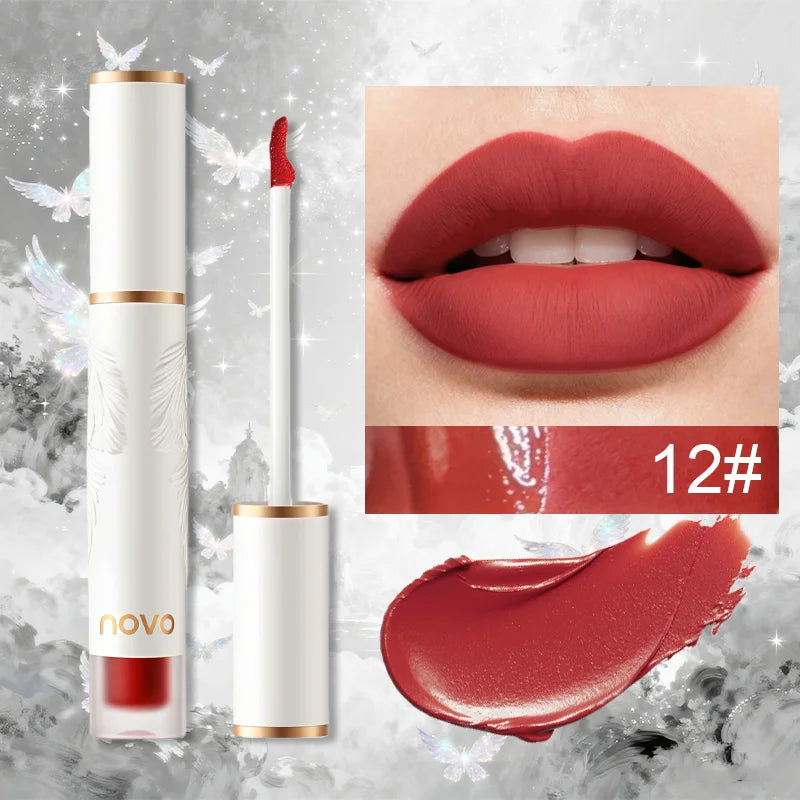 Matte Liquid Lipstick Makeup, Waterproof Non-fading Non-stick Cup, Smooth Misty Finish for Fuller Lips, Rich Color Rendering