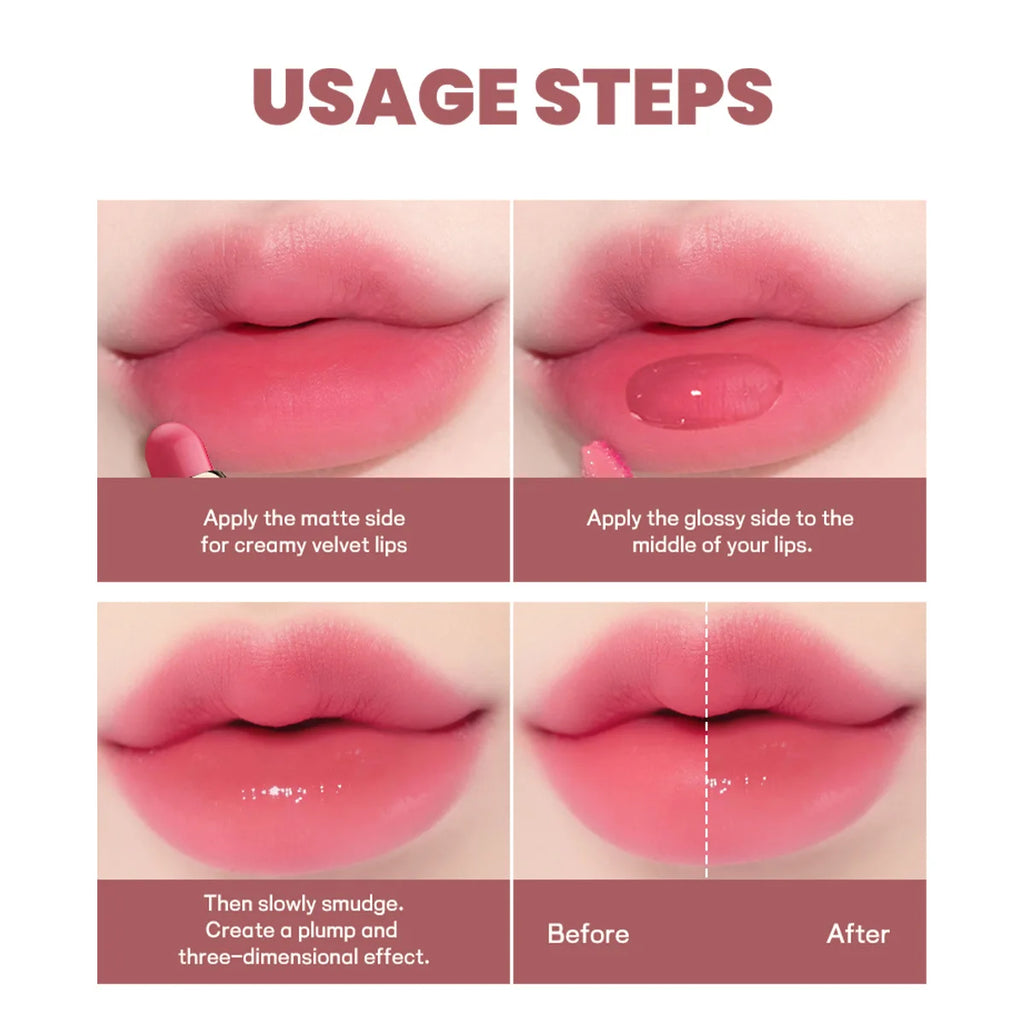 10-Color Double-Headed Lipstick Lip Gloss Moisturizing and Durable Matte Lip Gloss Color-Producing Liquid Lipstick For Makeup