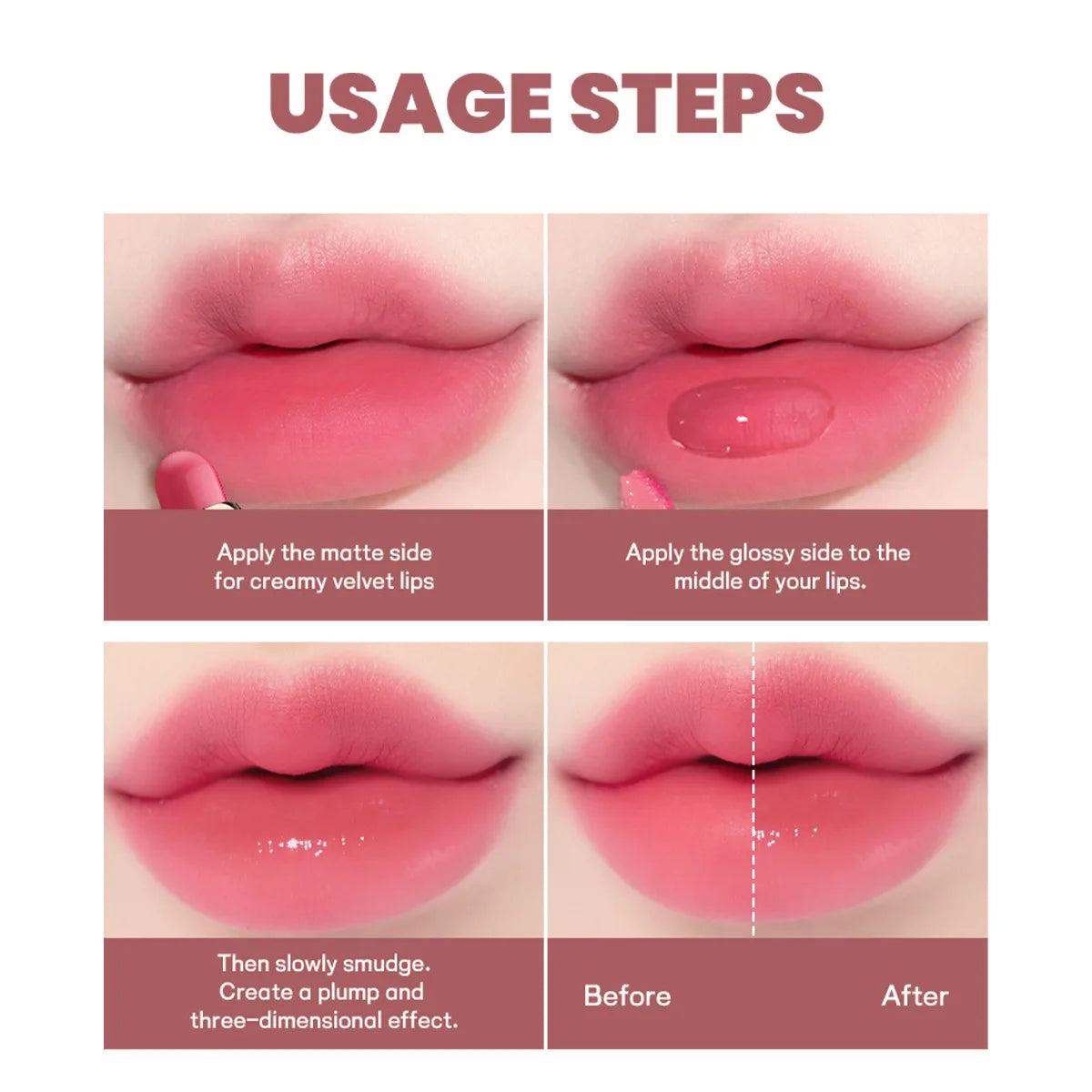 10-Color Double-Headed Lipstick Lip Gloss Moisturizing and Durable Matte Lip Gloss Color-Producing Liquid Lipstick For Makeup