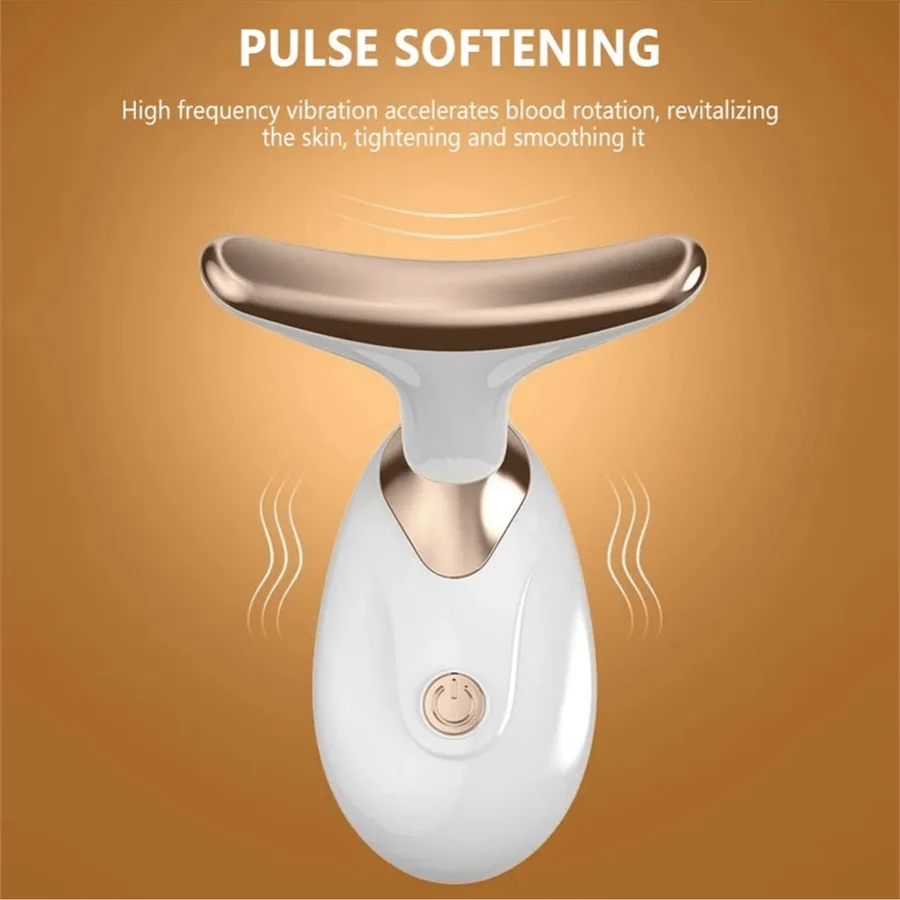 Neck Facial Lifting Device EMS Microcurrent LED Photon Therapy Vibration Face Massager Anti Wrinkles Tightening Skin Care Tools
