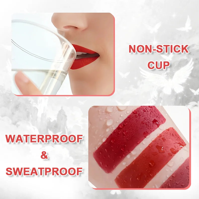 Matte Liquid Lipstick Makeup, Waterproof Non-fading Non-stick Cup, Smooth Misty Finish for Fuller Lips, Rich Color Rendering