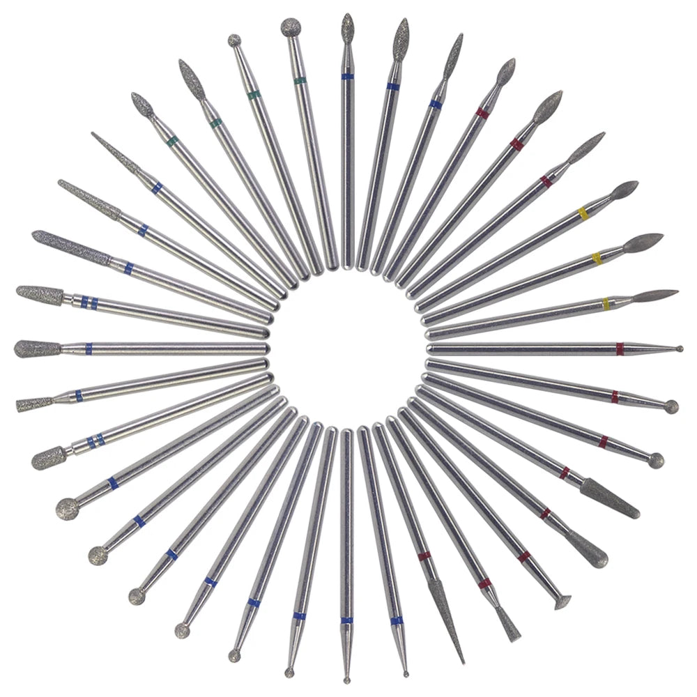 Diamond Nail Drill Bits, 3/32 Inch Cuticle Bit for Nail Drill,Drill Nails Manicure Pedicure Remover Tools for Acrylic Gel Nails