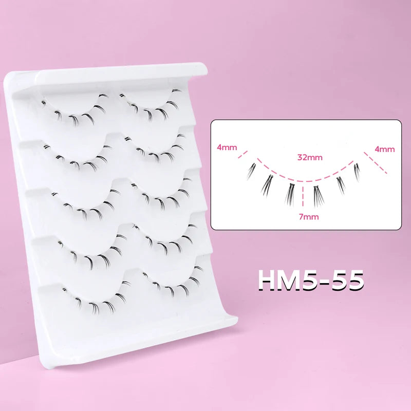 10Pairs Lower Eyelashes Pack Under Eye Lashes Soft Lower Eyelashes 100% Handmade Clear Band Manga Bottom Lashes Makeup Tools
