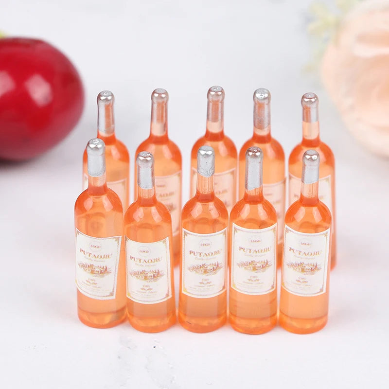 1 Set 1/12 Miniature Wine Bottles Dollhouse Kitchen Accessories - Mini Dolls House Living Room Accessories Beer Drink Bottles