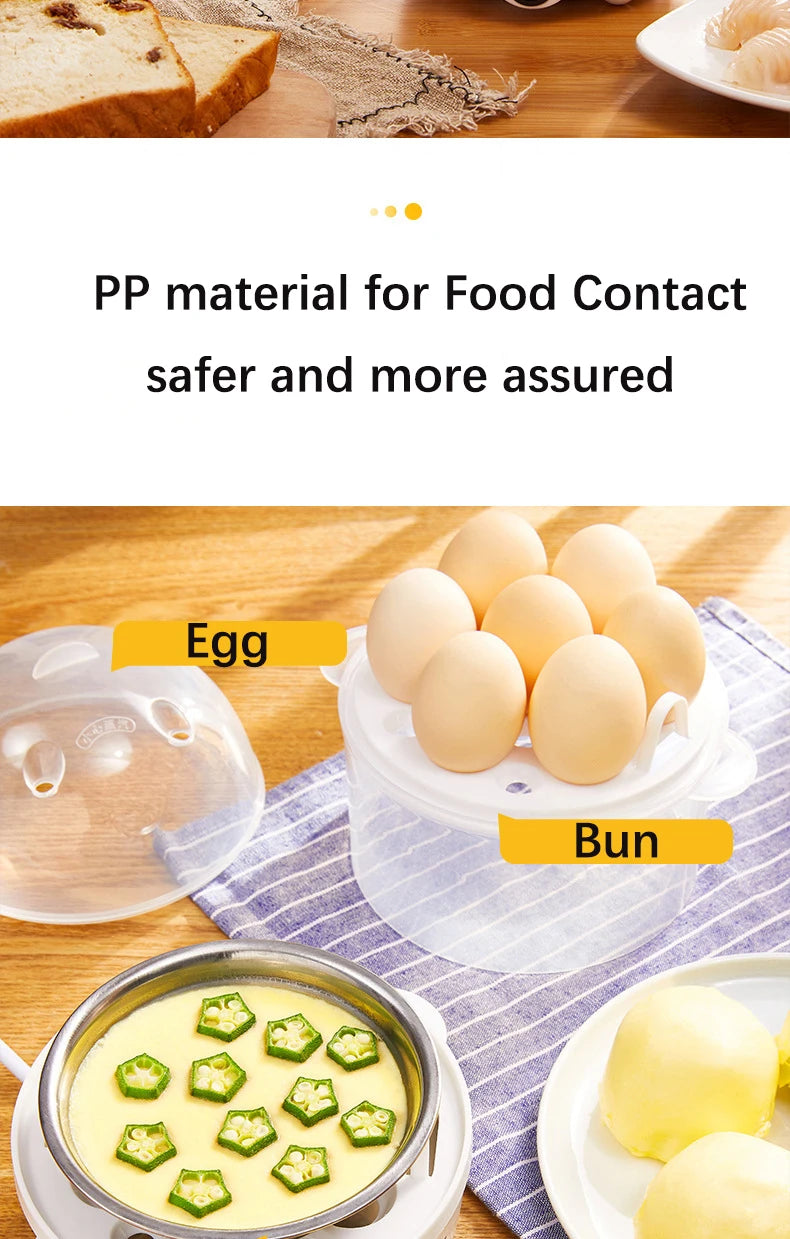 Multifunction Electric Egg Cooker Double Layers Egg Boiler Corn Milk Rapid Breakfast Cooking Egg Steamer Appliances Kitchen