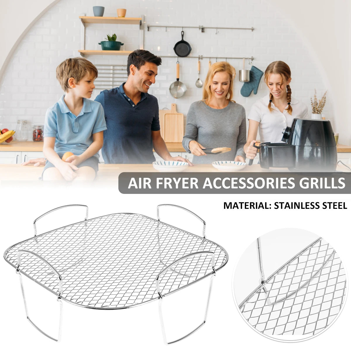 Multifunctional Roasting Rack Compatible Airfryer Dehydrator BBQ Rack Steamer Roasting Cooking Tools for Air Fryer Accessories