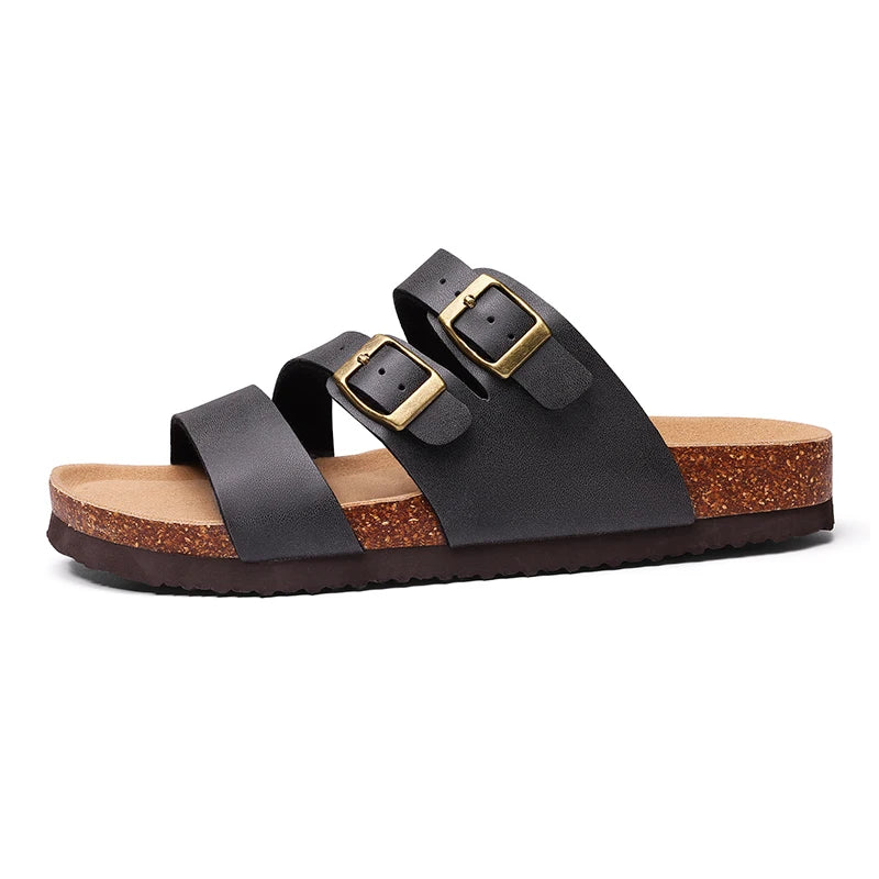 Kidmi New Women Sandals With Three Straps Summer Nonslip Sandals Casual Ladies Beach Sandals Soft Holiday Pool Cloud Sandals