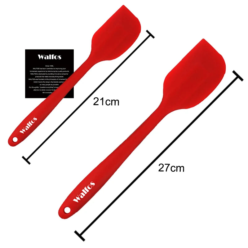 WALFOS Food Grade Non Stick Butter Cooking Silicone Spatula Set Heat Resistant Kitchen Silicone Scraper Spatulas & Mini Spatulas