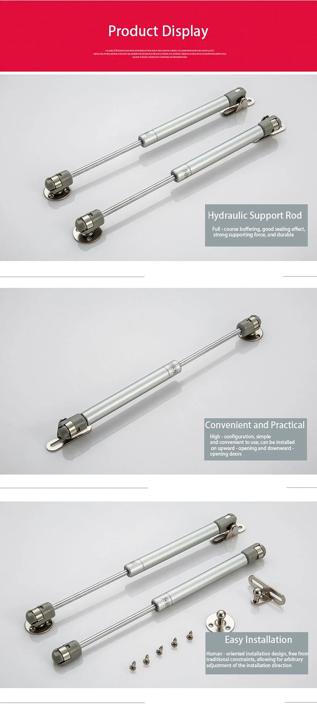 30/50/80/120/200N lifting hydraulic air strut suitable for cabinet door hinges, kitchen cabinets with air springs