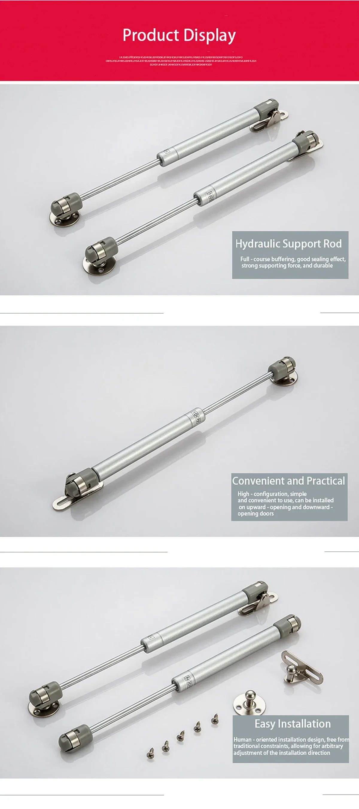 30/50/80/120/200N lifting hydraulic air strut suitable for cabinet door hinges, kitchen cabinets with air springs
