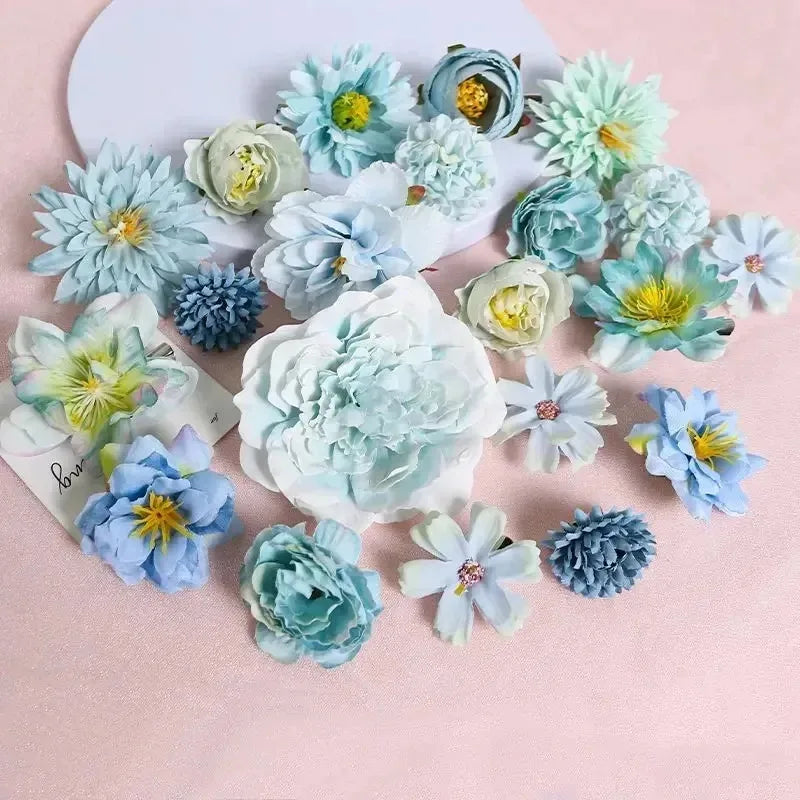 1Bag Artificial Flower Head For Home Room Wedding Decoration Handmade Craft Wreath Christmas Tree Decor 2025 Navidad Supplies