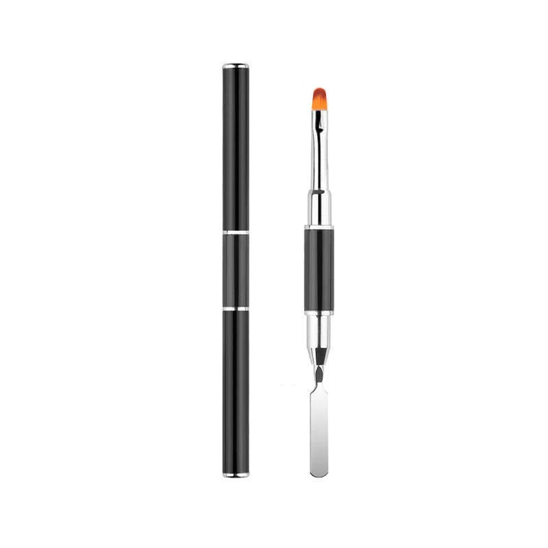 Gel Brush & Picker, 2 IN 1 Design Nail Brush and Spatula,Gel Nail Brush Tool for Acrylic Nails Extension Gel