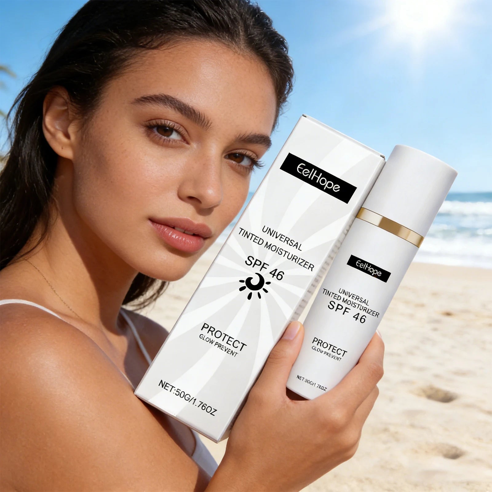 Sunscreen Tinted Moisturizer EELHOPE Lightweight Non Greasy Brightening Skin Tone Long Lasting Sun Protection For Daily Outdoor