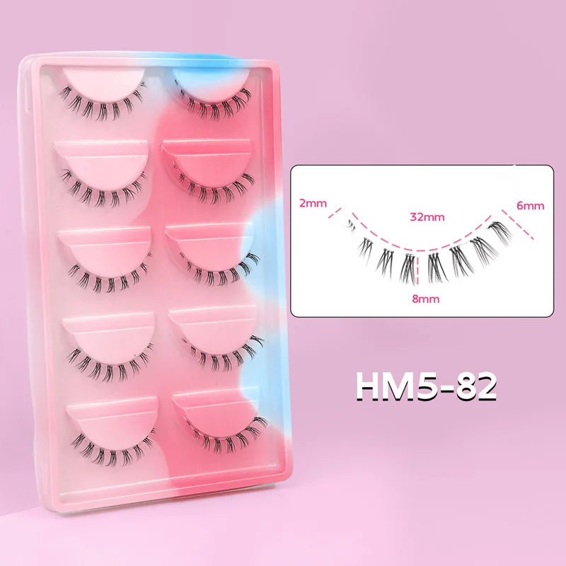 10Pairs Lower Eyelashes Pack Under Eye Lashes Soft Lower Eyelashes 100% Handmade Clear Band Manga Bottom Lashes Makeup Tools