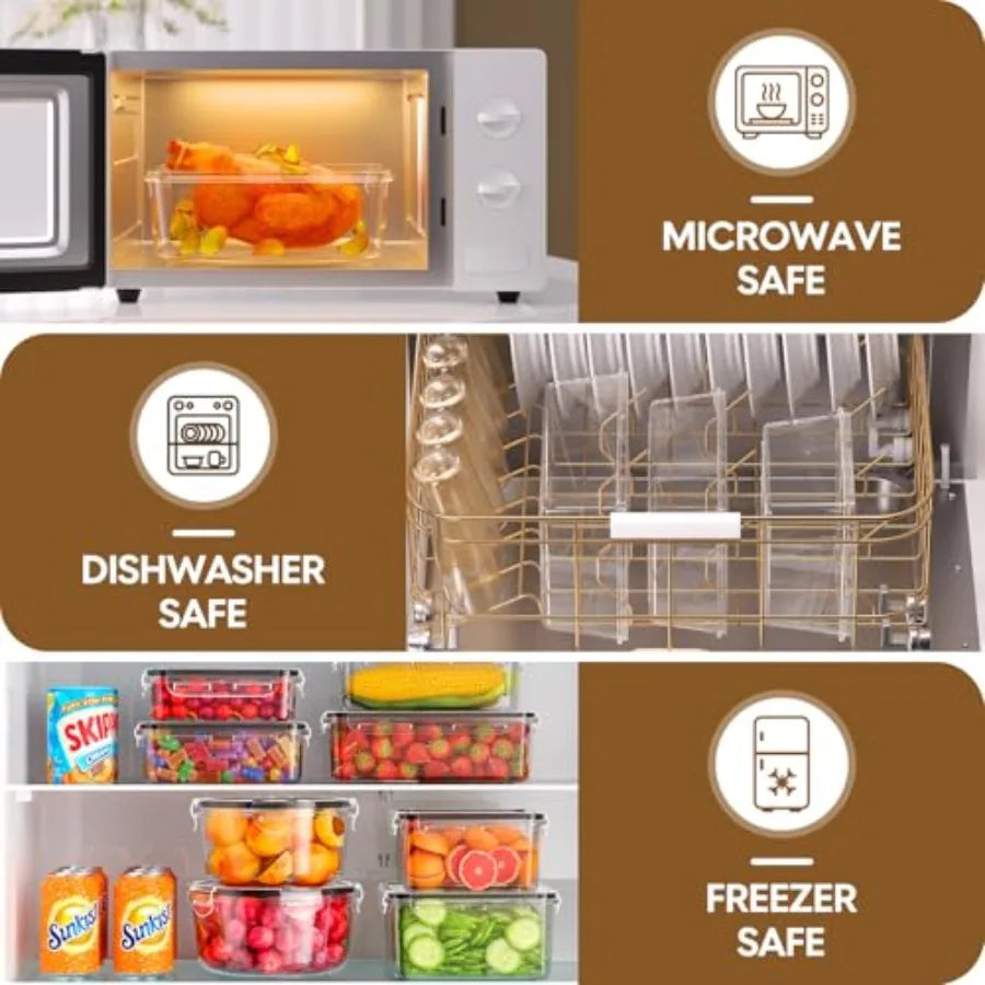 Food Storage Containers with Lids Airtight 35 Containers and 35 Lids 100% Leak Proof Meal Prep Container for Kitchen BPA-Free P