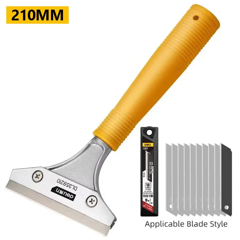 Deli Portable Cleaning Knife Cleaning Shovel Cutter Glass Floor Tiles Scraper Blade Seam Removal Household Kitchen Hand Tool