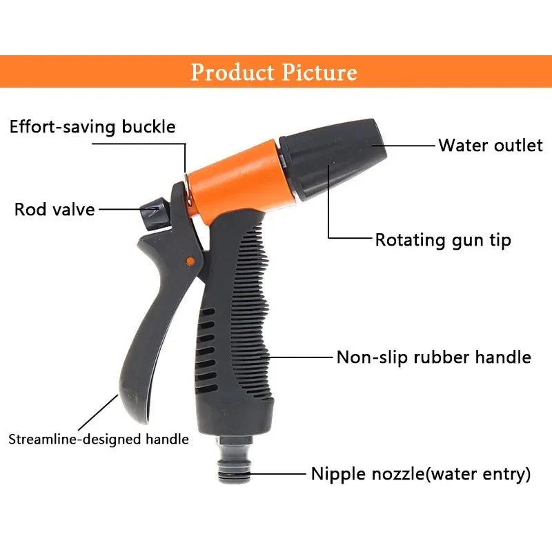 Garden Hose nozzles 2 Pattern Water Gun hose Sprayer for Car Wash Cleaning Watering Lawn and Garden Sprinkle