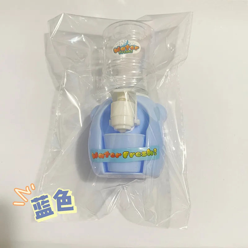 Kids Mini Water Dispenser Toy, Pretend Play Kitchen Set, Fun Press-to-Water Simulation, Tableware Accessories in Bag