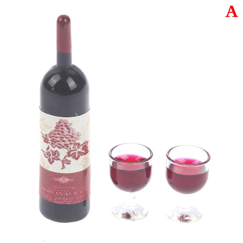 1 Set 1/12 Miniature Wine Bottles Dollhouse Kitchen Accessories - Mini Dolls House Living Room Accessories Beer Drink Bottles
