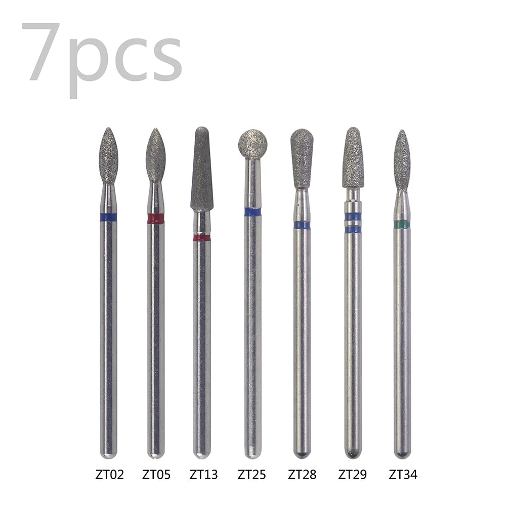 Diamond Nail Drill Bits, 3/32 Inch Cuticle Bit for Nail Drill,Drill Nails Manicure Pedicure Remover Tools for Acrylic Gel Nails