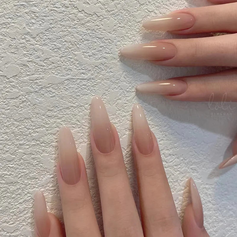 24 almond-drop-shaped false nails, 1 jelly glue sticker + 1 nail file