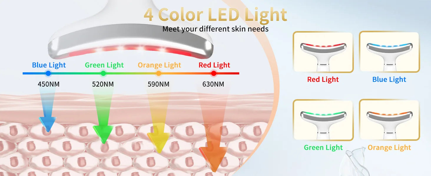 7 Colors LED Neck Face Massager Face Sculpting Tool Skin Rejuvenation Device Facial Lifting Beauty Machine Skin Care Instrument