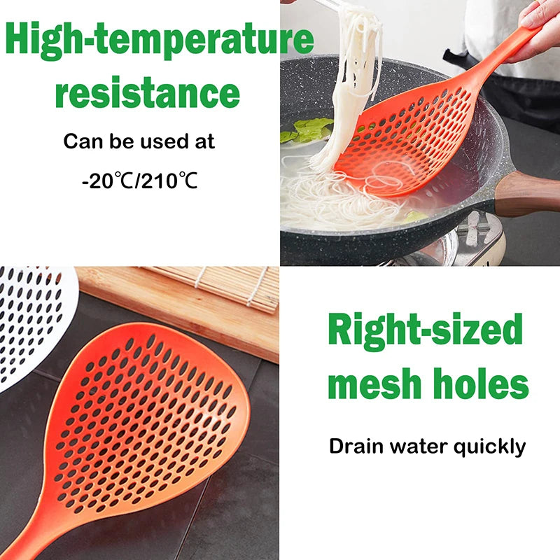 large scoop colander strainer kitchen large noodle scoop long handled drain filter noodle dumpling wonton scoop