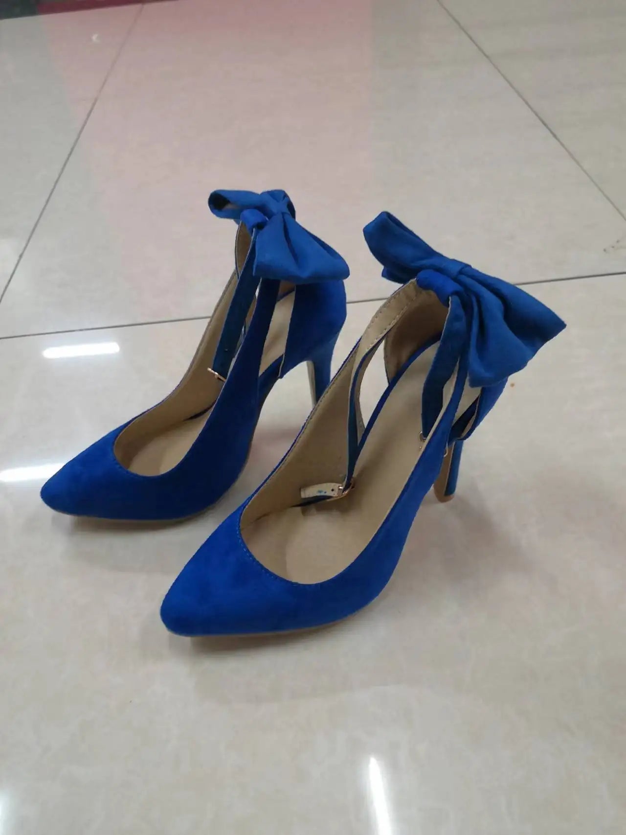New2026 Women's Sexy High Heels Pumps Pointed Toe Buckle Strap Shoes Sweet Butterfly Party Pumps Wedding Ladies Shoes Large Size
