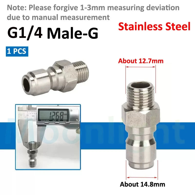 1/4" 3/8" 1/2" High Pressure Quick Connector Car Washer Adapter Water Gun Hydraulic Couplers Couplings for Garden Irrigation