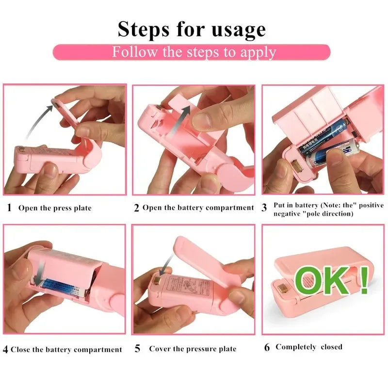 Mini Heat Bag Sealing Machine Package Sealer Bags Thermal Plastic Food Bag Closure Portable Sealer Food Packaging Heat Sealer