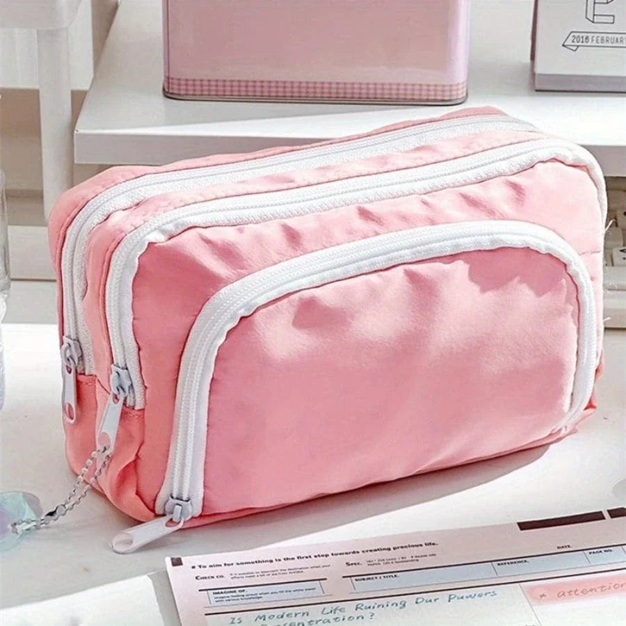 Cute Multi Layer Pencil Case Pouch, Large Capacity Pen Case Bag,Durable Stationery Storage Bag For Students, School&Office