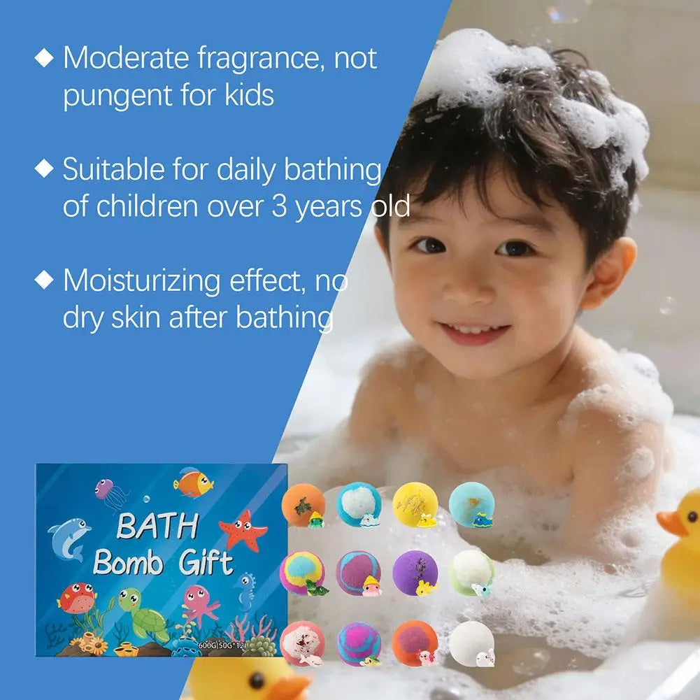 50gx12 Bath Bombs For Kids With Surprise Toys Inside For Kids Boys And Girls Holiday Bubble Bath With Cheerful Scent