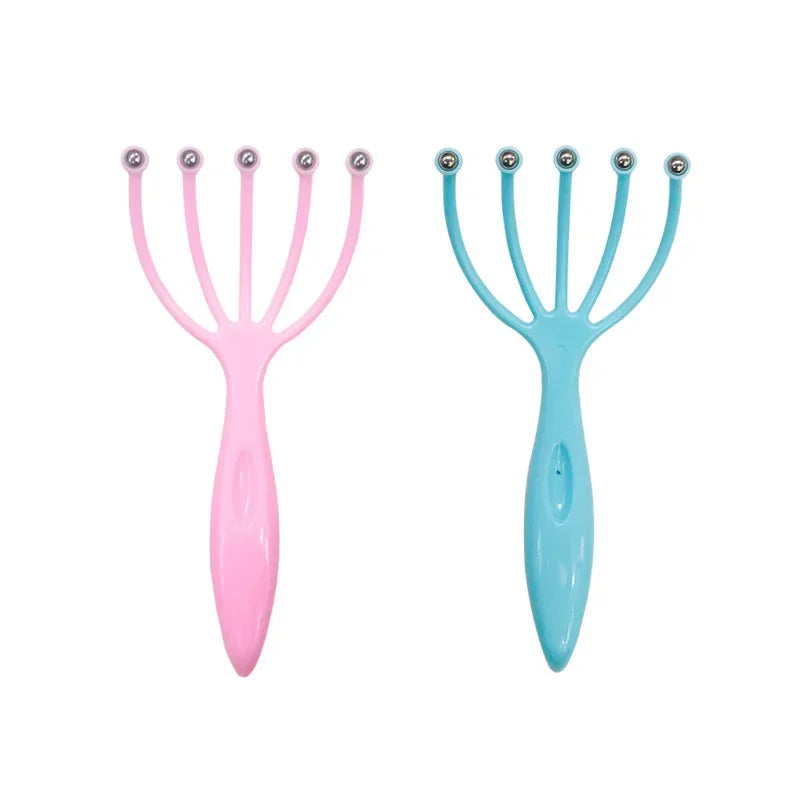 Soft Handheld Head Scalp Massager Neck Ball Comb Roller Five Finger Claws Steel Relax SPA Hair Care for Scratching Head Relief