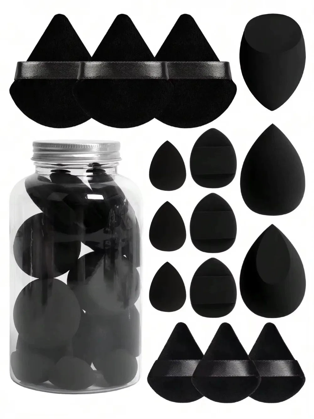 12/15Pcs Makeup Sponge Cosmetic Puff Foundation Sponges Blender Beauty Egg Powder Puffs Women Make Up Accessories Makeup Tools