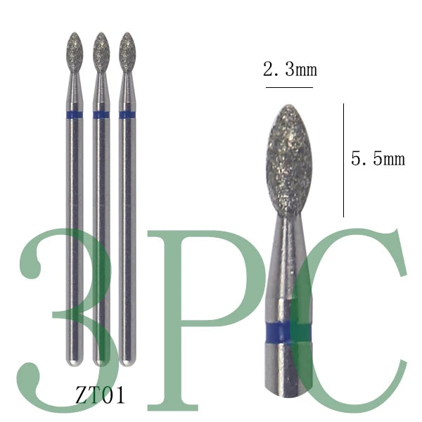 Diamond Nail Drill Bits, 3/32 Inch Cuticle Bit for Nail Drill,Drill Nails Manicure Pedicure Remover Tools for Acrylic Gel Nails