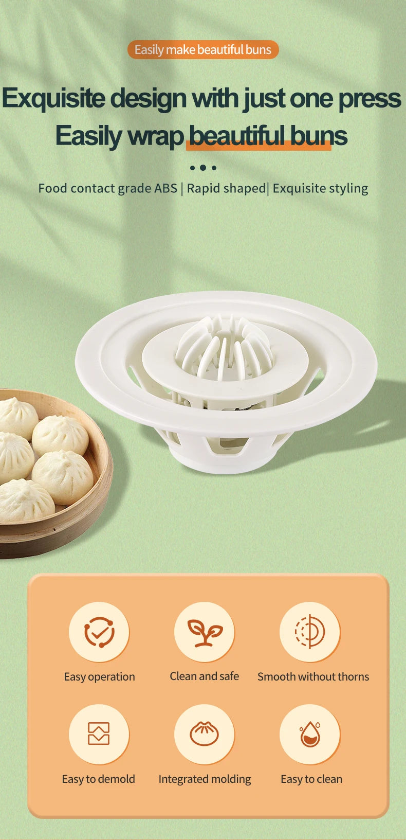 Food Grade DIY Chinese Baozi Mold Kitchen Tool for Making Pastry Pies Dumplings And Mooncakes