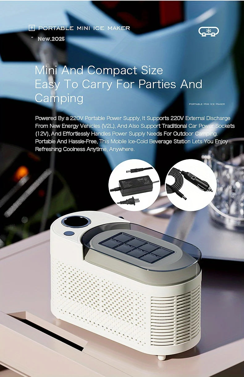Mini Ice Maker Machine Portable Countertop Ice Cube Maker for Home Office Camping Car RV Small Ice Making Machine 12V 220V