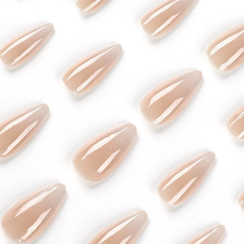 24 almond-drop-shaped false nails, 1 jelly glue sticker + 1 nail file