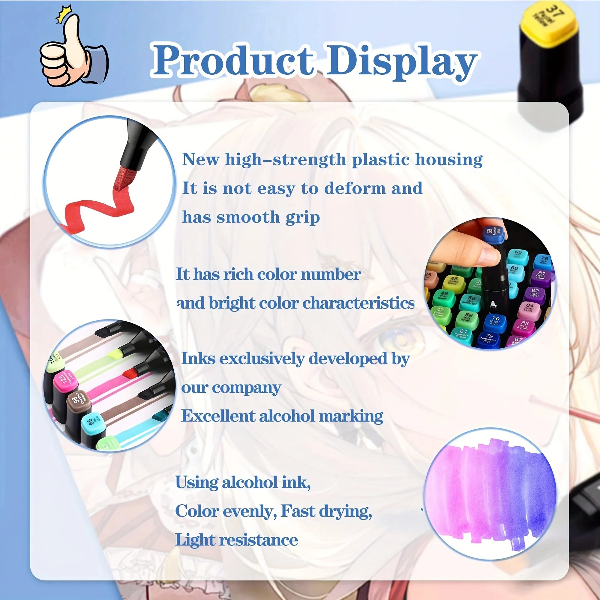 24-262 Colors Alcohol Drawing Markers Dual Tip Permanent Art Sketch Markers for Illustration School Supplied Christmas Gifts