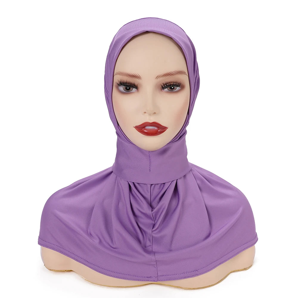 New Instant Hijab for Muslim Women Full Cover Headwraps Scarf Islam Turban Caps Ready to Wear Snap Undercap Hijab