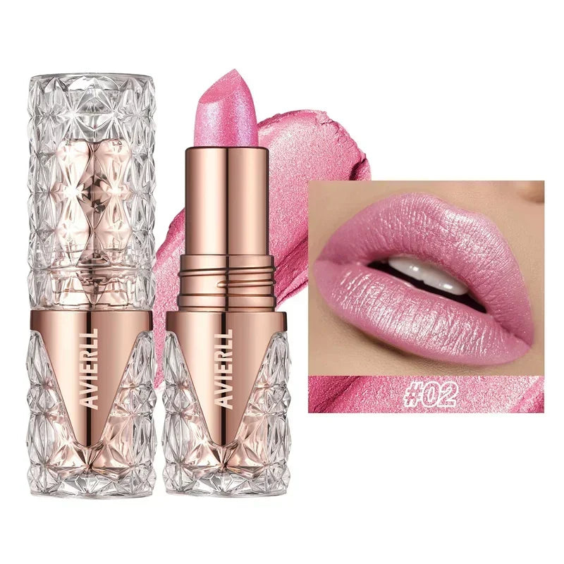 10 Colors 3 in 1 Pearlescent Lipstick Long Lasting Moisturizing Sparkling Quicksand Gold Lip Gloss Pearl Shimmer Sexy Lip Makeup