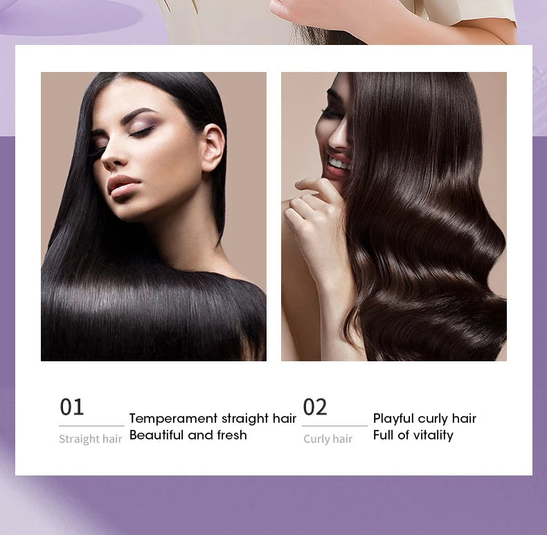 Wireless Hair Straightener and Curler Comb for Women USB Rechargeable Anti-Scald Portable Hair Brush for Home and Travel