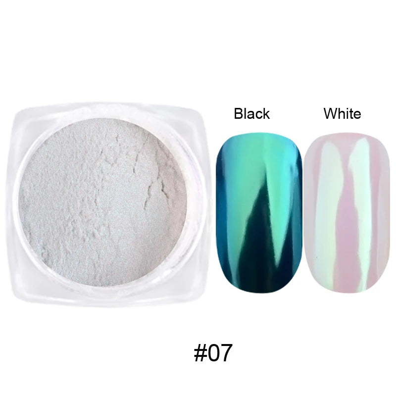 Pearl White Nails Glitter Aurora - Hailey Bieber Nails Moonlight Powders Fritillary Shell Mirror Pigment Nail Decoration