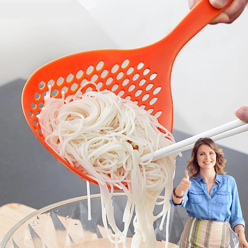 large scoop colander strainer kitchen large noodle scoop long handled drain filter noodle dumpling wonton scoop