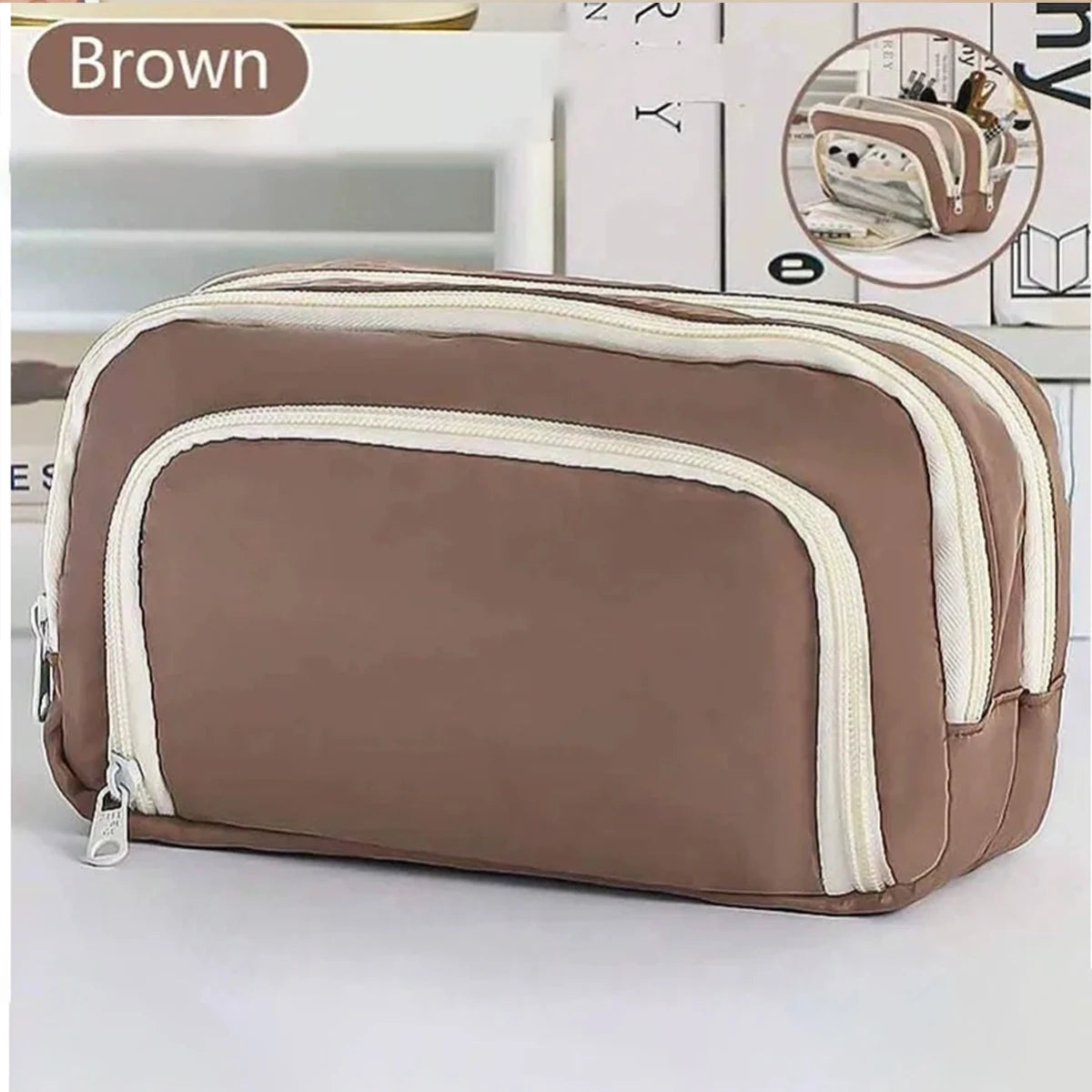 Cute Multi Layer Pencil Case Pouch, Large Capacity Pen Case Bag,Durable Stationery Storage Bag For Students, School&Office
