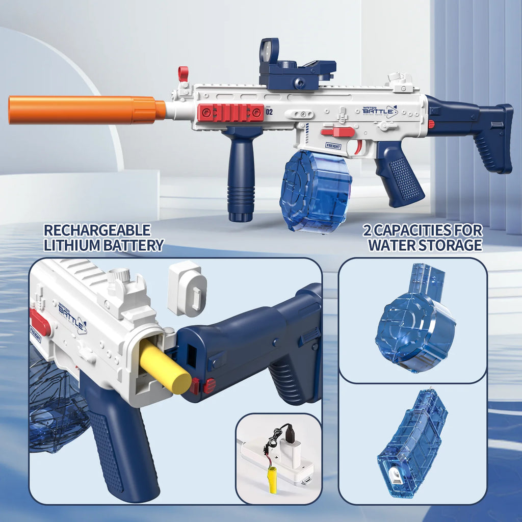 Water Gun Electric Toy High Pressure Full Auto Pool Games Beach Pistol Shooting toy Summer Outdoor Adults Boys Girls Water gun