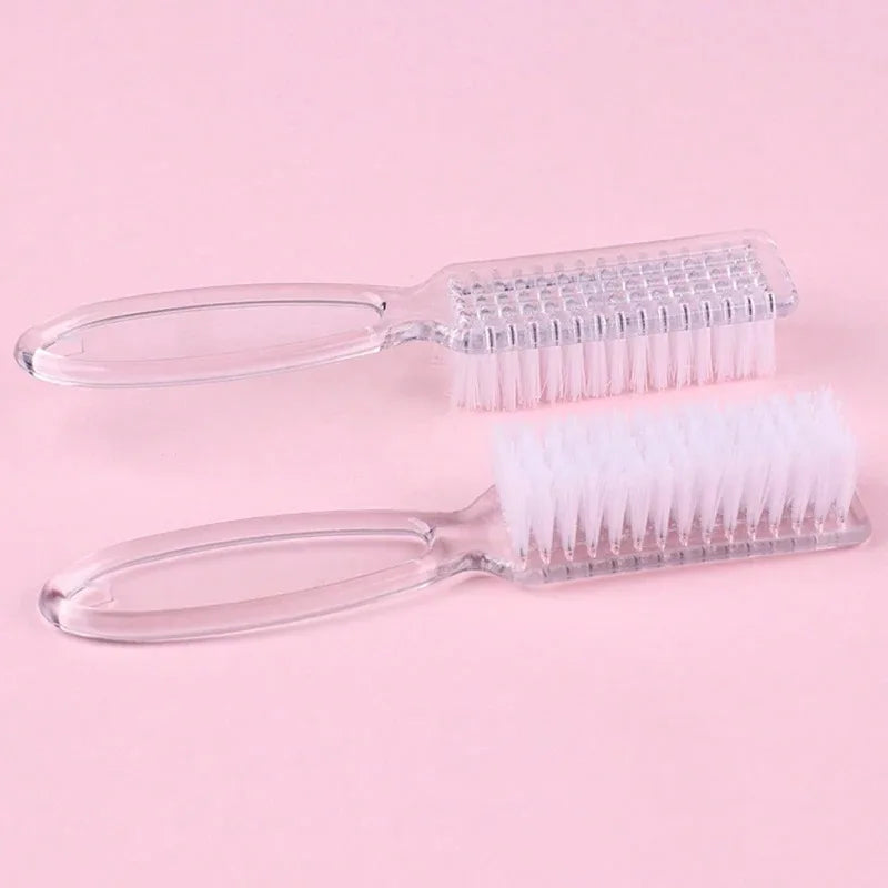 2pcs Nail Brush Cleaning Remove Dust Powder Plastic Cleaner for Acrylic UV Gel Nails Art Manicure Nail Care Accessories