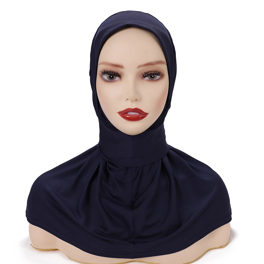 New Instant Hijab for Muslim Women Full Cover Headwraps Scarf Islam Turban Caps Ready to Wear Snap Undercap Hijab