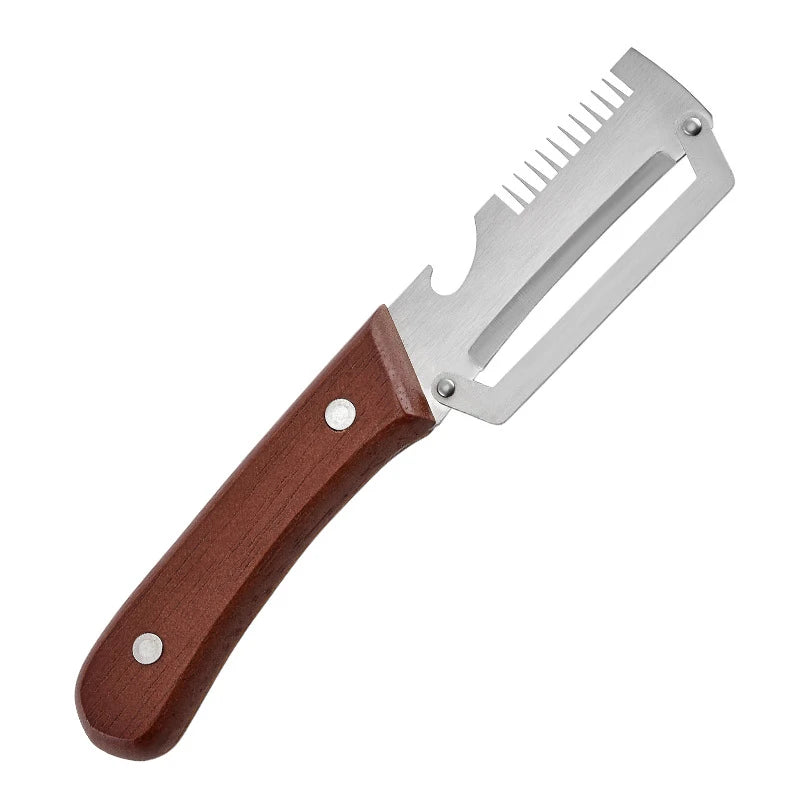 Multipurpose Vegetable Peeler Stainless Steel Kitchen Tool Wooden Handle Cutter For Scallion Potato Fruit Asparagus Winter Melon